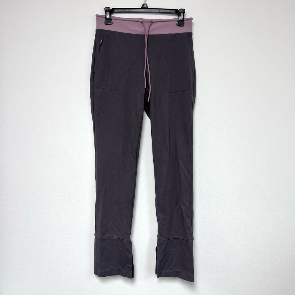 Athleta Hermosa Activewear Grey Mauve Active Athletic Split Hem Pants